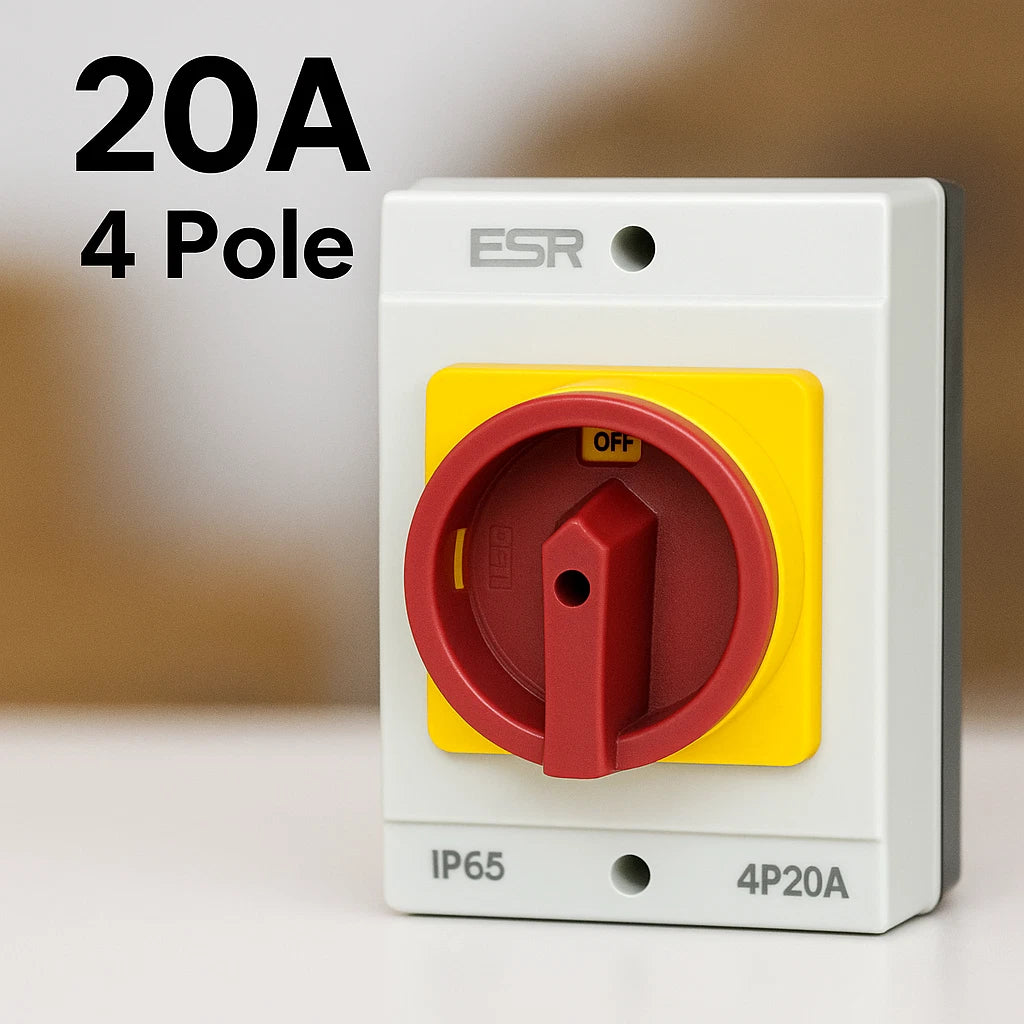 ESR IP65 Rotary Electrical Isolator Switch Disconnector 20a - 40a 3pole 4pole