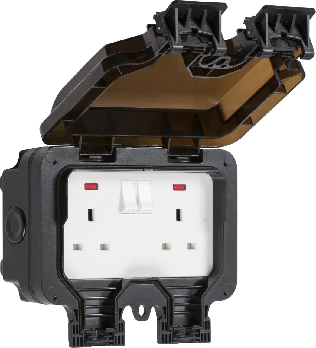 IP66 Weatherproof Outdoor 2G DP Switched Socket Single Double Fused Spur Outside