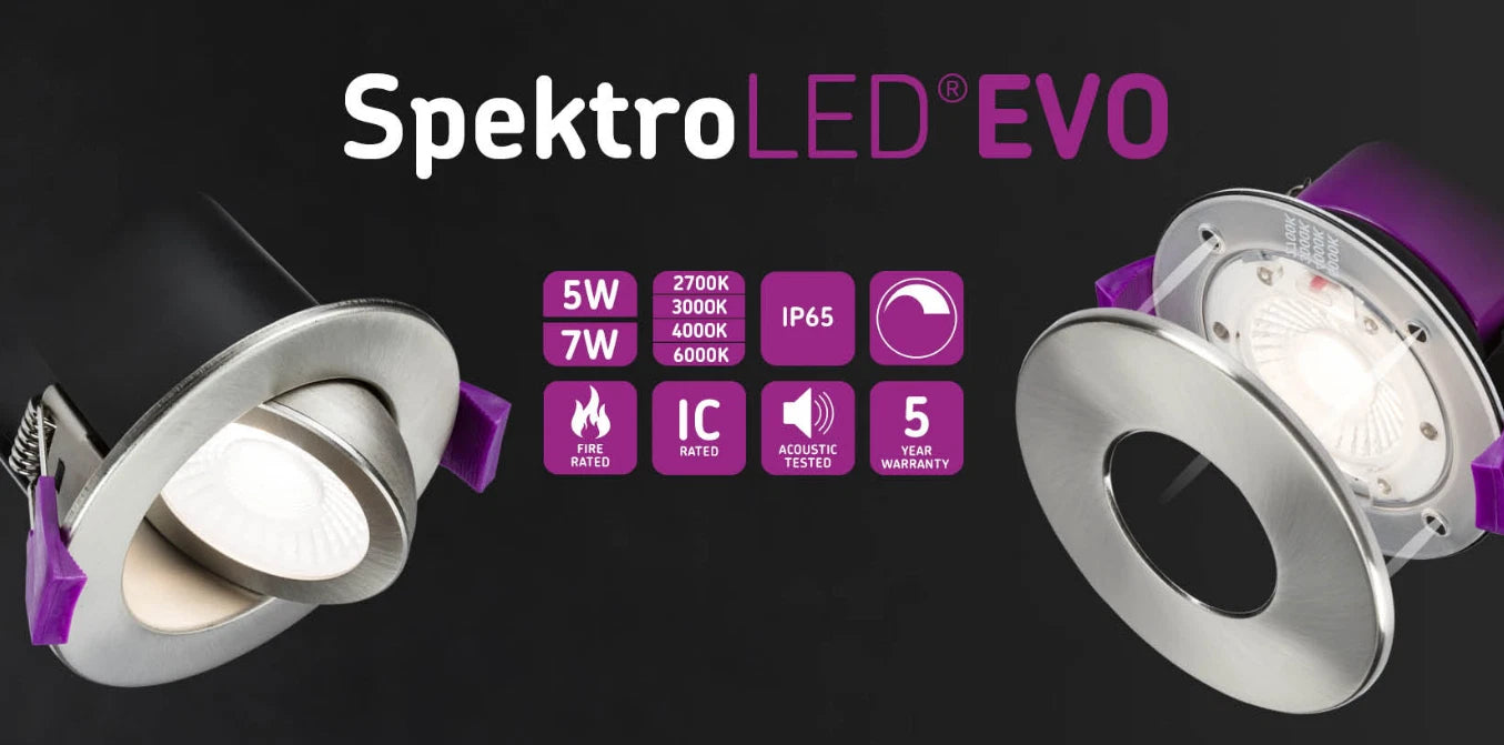 Knightsbridge SpektroLED Evo Fire Rated IP65 Downlight 5W/7W 4CCT 2700–6000K