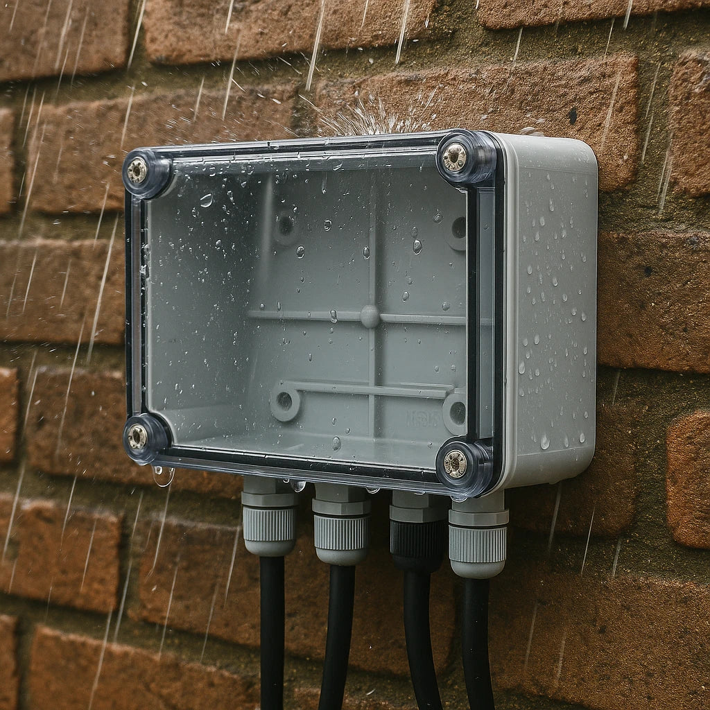 IP56 Waterproof Junction Box 240x190x90mm Clear Lid Outdoor Cable Enclosure