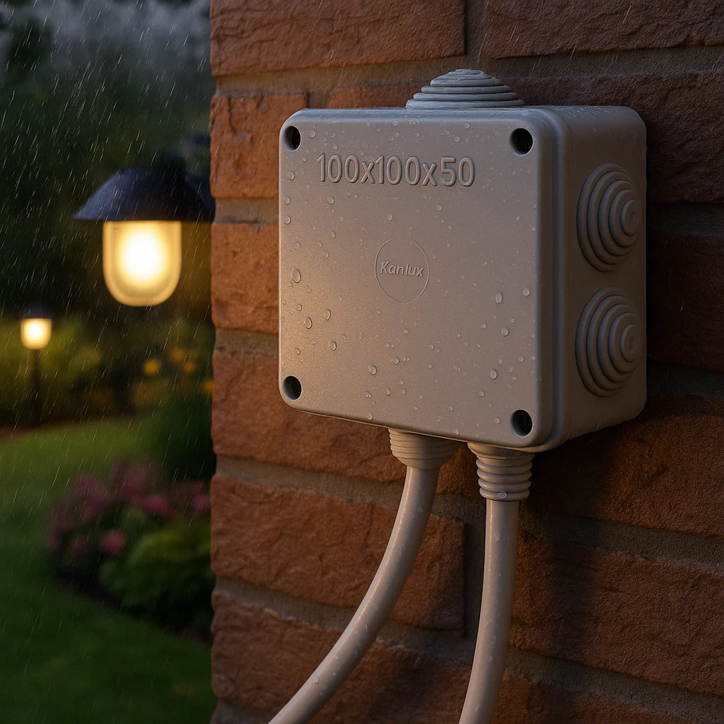 ESR Junction Box Square Enclosure IP56 100 x 100 x 50mm Grommets Connection