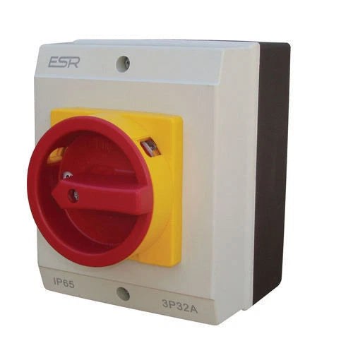 ESR Electrical Switch 3 Pole 32A IP65 Rotary Isolator Disconnector Enclosure Box