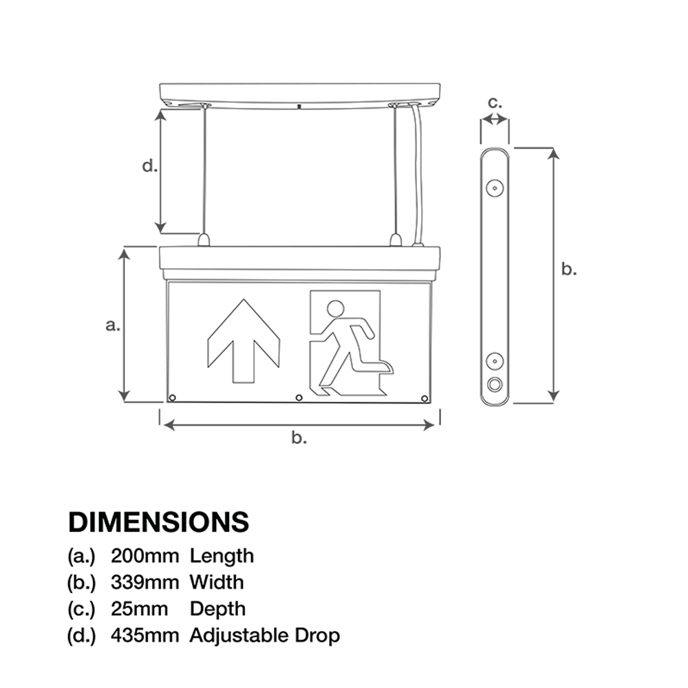 LED Emergency Lighting Exit Sign Bulkhead Maintained Non-Maintained Twinspot