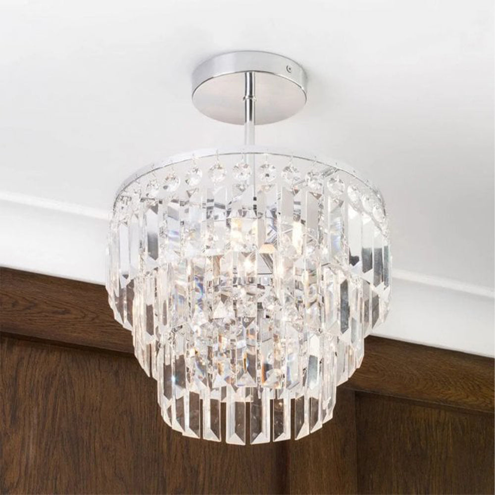 FORUM Belle Crystal Chisel Cut Bars Semi Flush Ceiling Mounted IP44 (Copy)