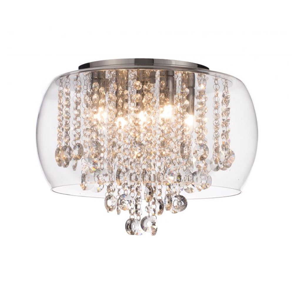 FORUM Nore Small Encased Ceiling Flush Light Chrome G9-IP44