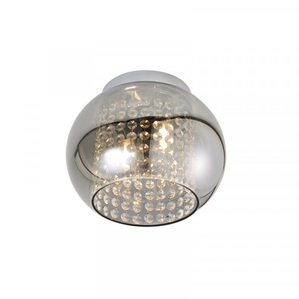 FORUM Megara 2LT Cloche Ceiling Flush Light Chrome G9-IP44