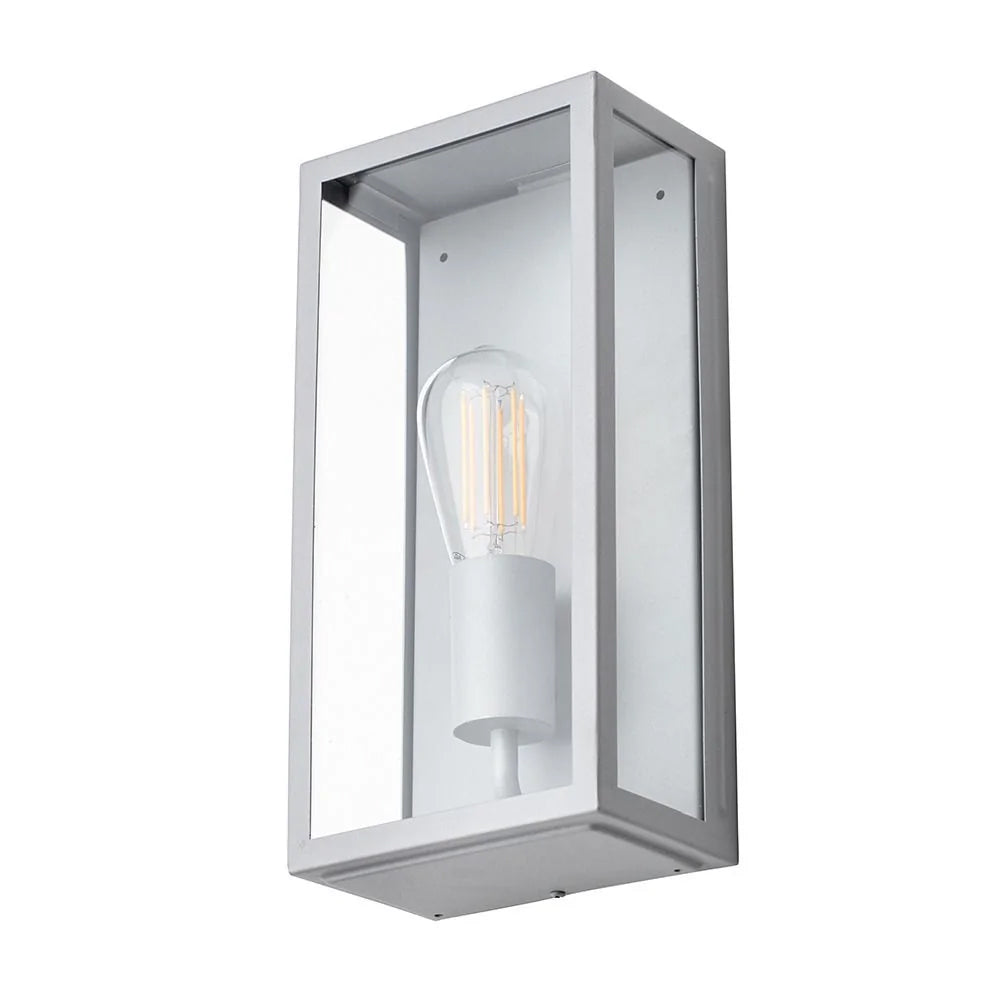 FORUM MINERVA Box Wall Mounted Lantern Light Silver E27-IP44