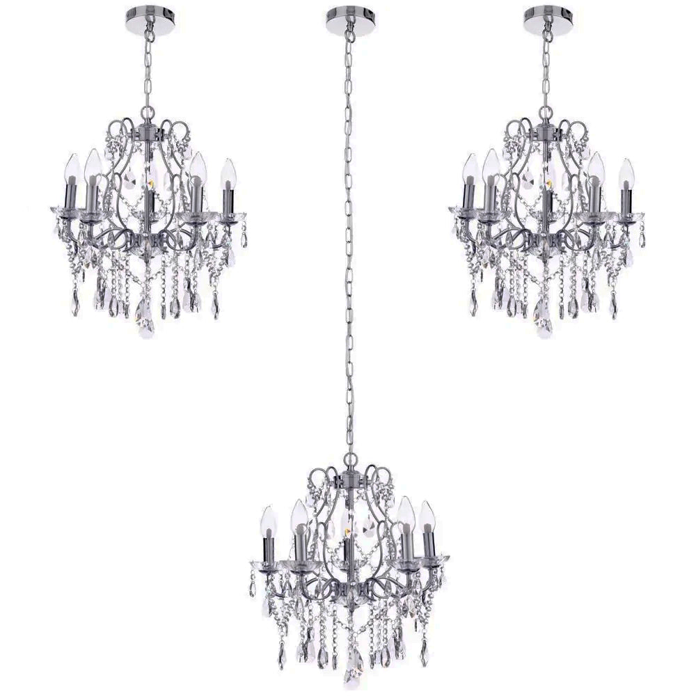 FORUM Annalee 5LT Ceiling Mounted Chandelier Chrome G9-IP44