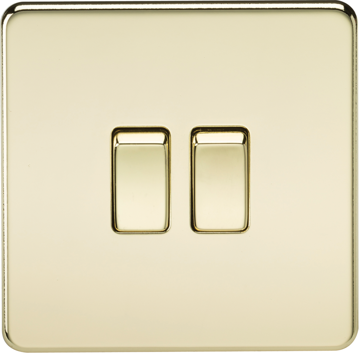 Knightsbridge Schraubenloser Schalter 1-Gang 2-Wege – SF0140PB, Minimalistisches Design, Schwarz