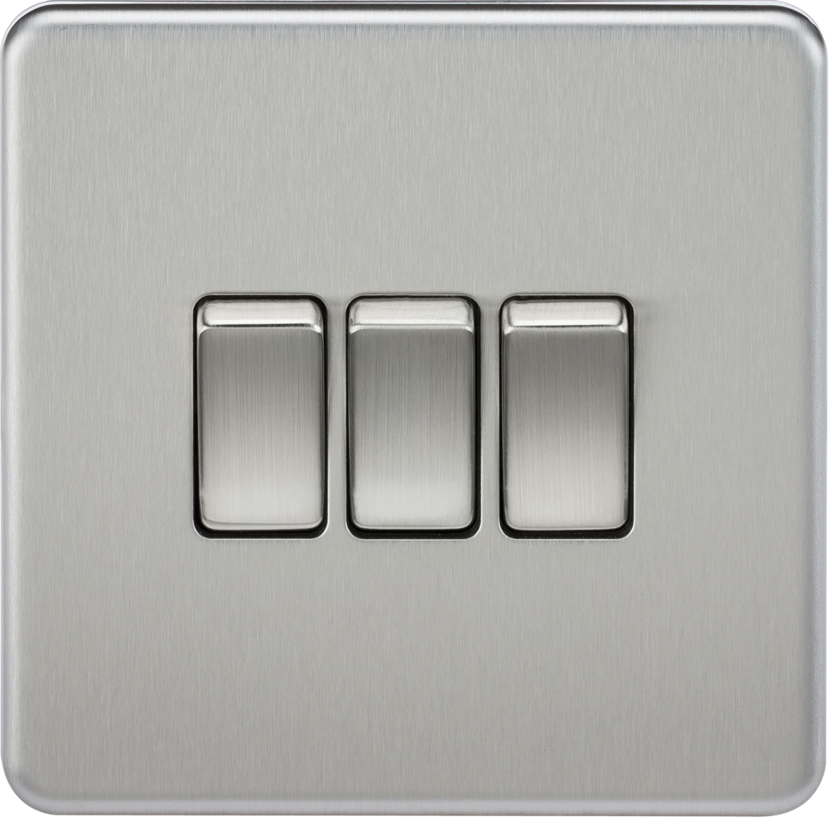 Knightsbridge Screwless 10AX 3G 3 Gang 2 Way Light Switch