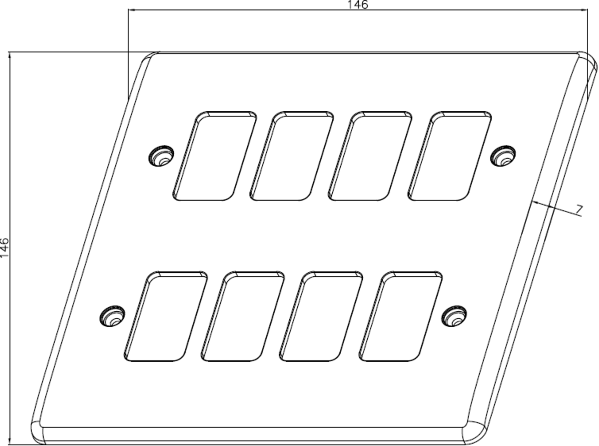 Knightsbridge Curved Edge Grid Modular Faceplates