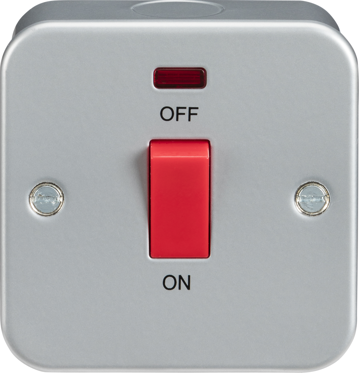 Knightsbridge Metal Clad 45A DP Switch and Socket with Neon Indicator