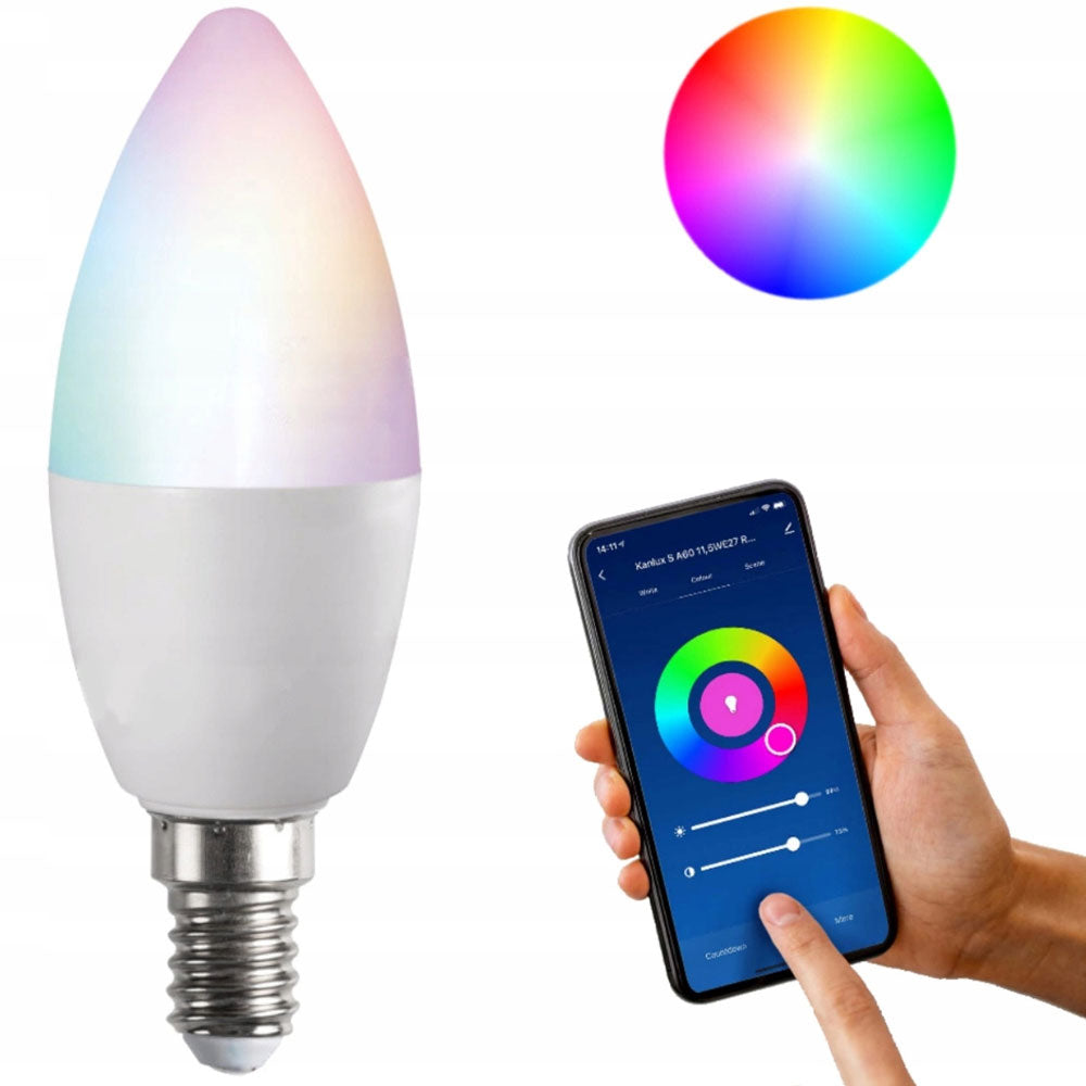Kanlux S C37 5W E14 RGB CCT Colour Changing Smart LED Light Bulb