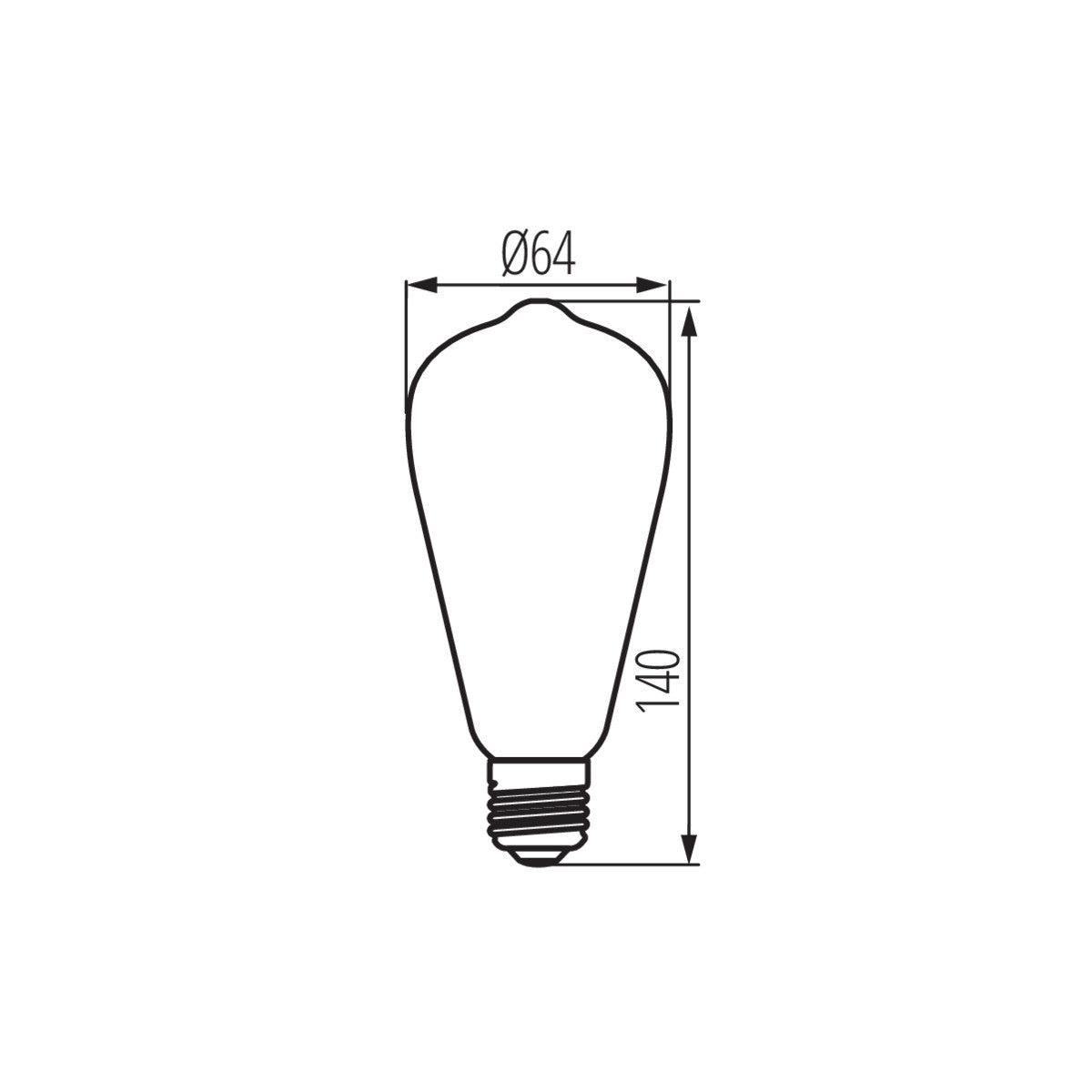 Kanlux XLED ST64 4W Vintage Filament LED Edison Screw Bulb E27 Decorative Light