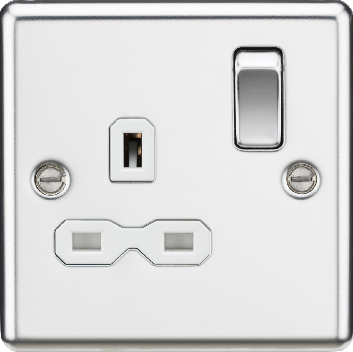 Knightsbridge 13A 1G DP Switched Socket with Insert - Rounded Edge