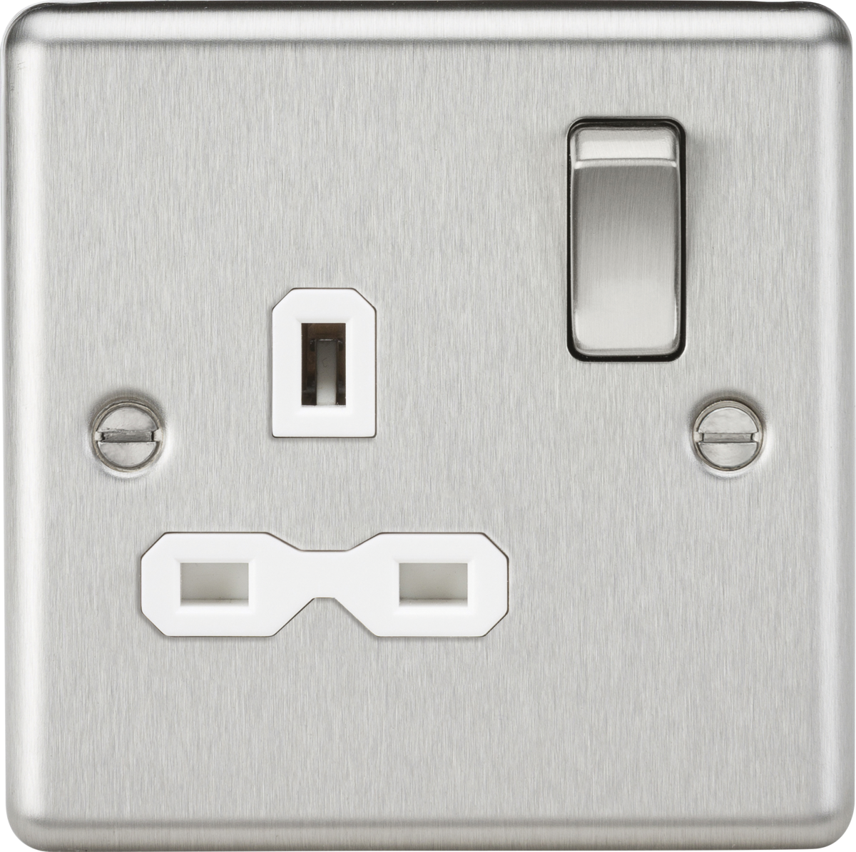 Knightsbridge 13A 1G DP Switched Socket with Insert - Rounded Edge