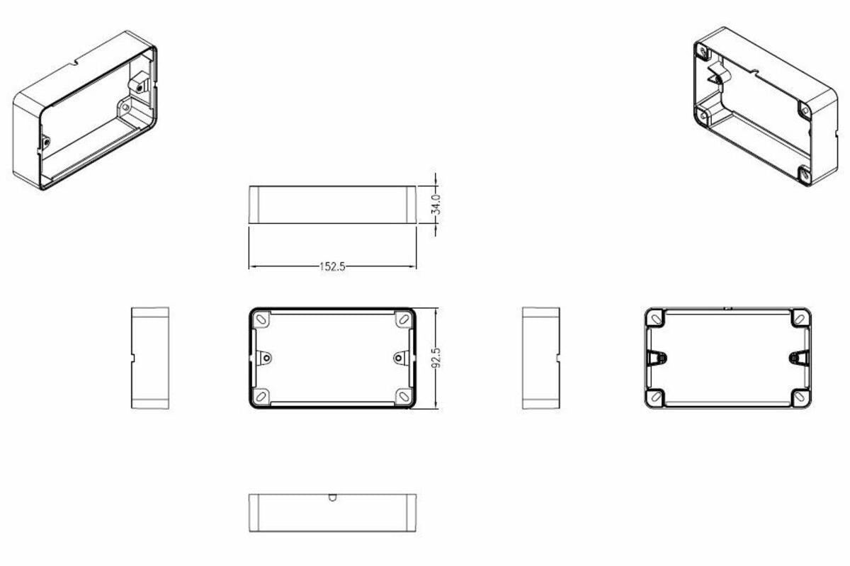 Knightsbridge 2G Surface Mounted Back Box Screwless Switches and Sockets