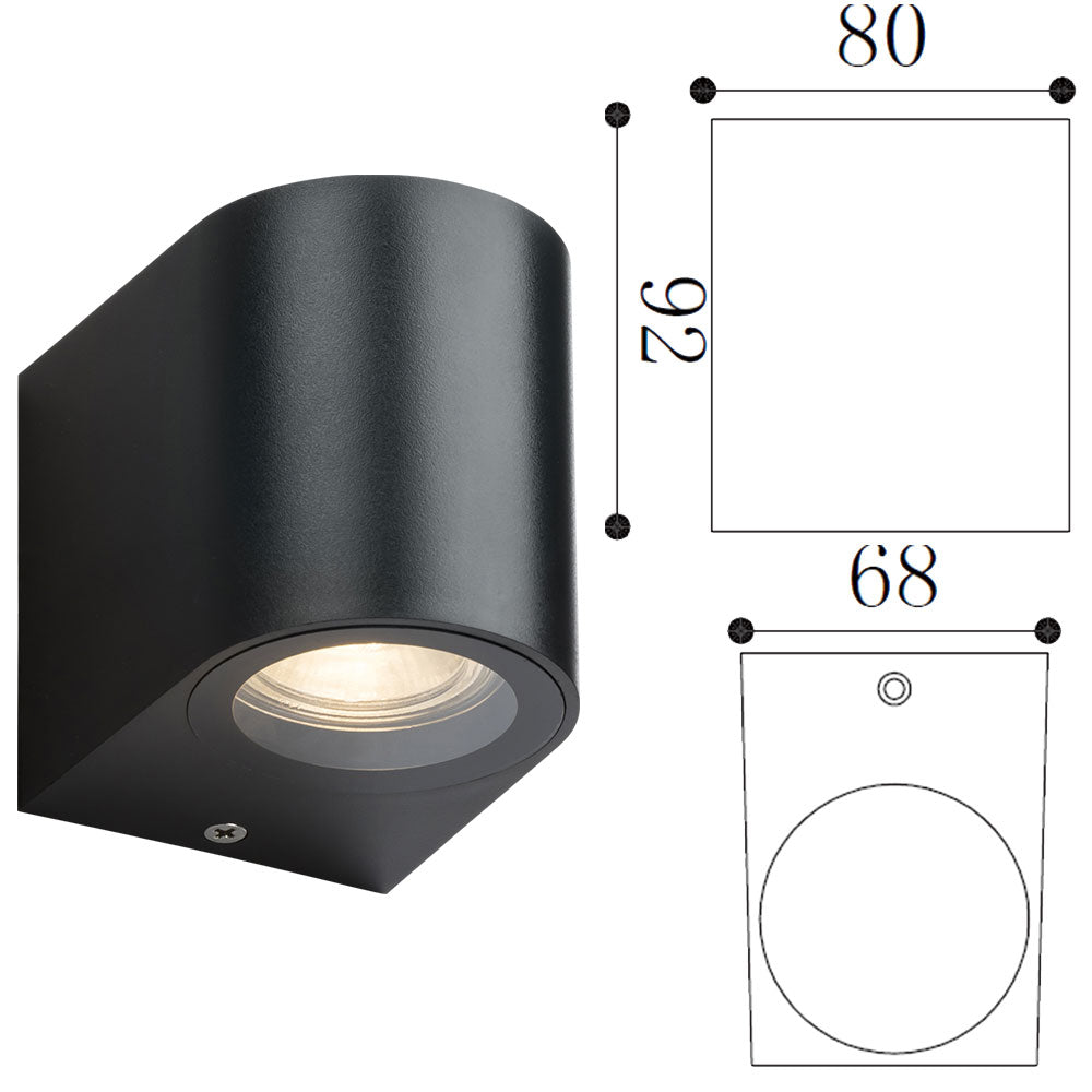 Knightsbridge ALANA IP65 Waterproof Outdoor GU10 LED Wall Down Light Fitting Non Corrosive