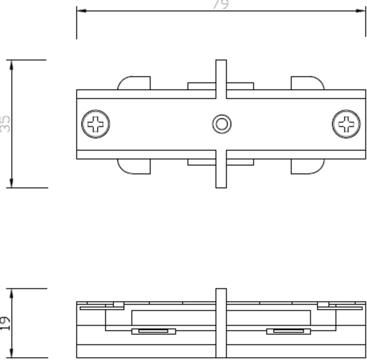 Knightsbridge 230V Track In-line Connector