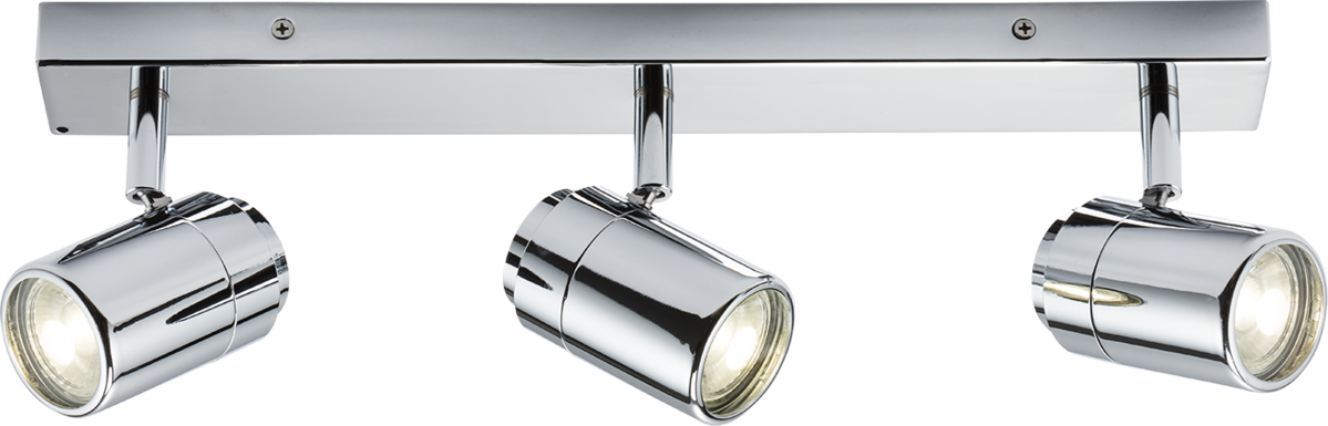 Knightsbridge 230V IP44 GU10 Triple Ceiling Spotlight Fitting Adjustable Modern energy efficient light