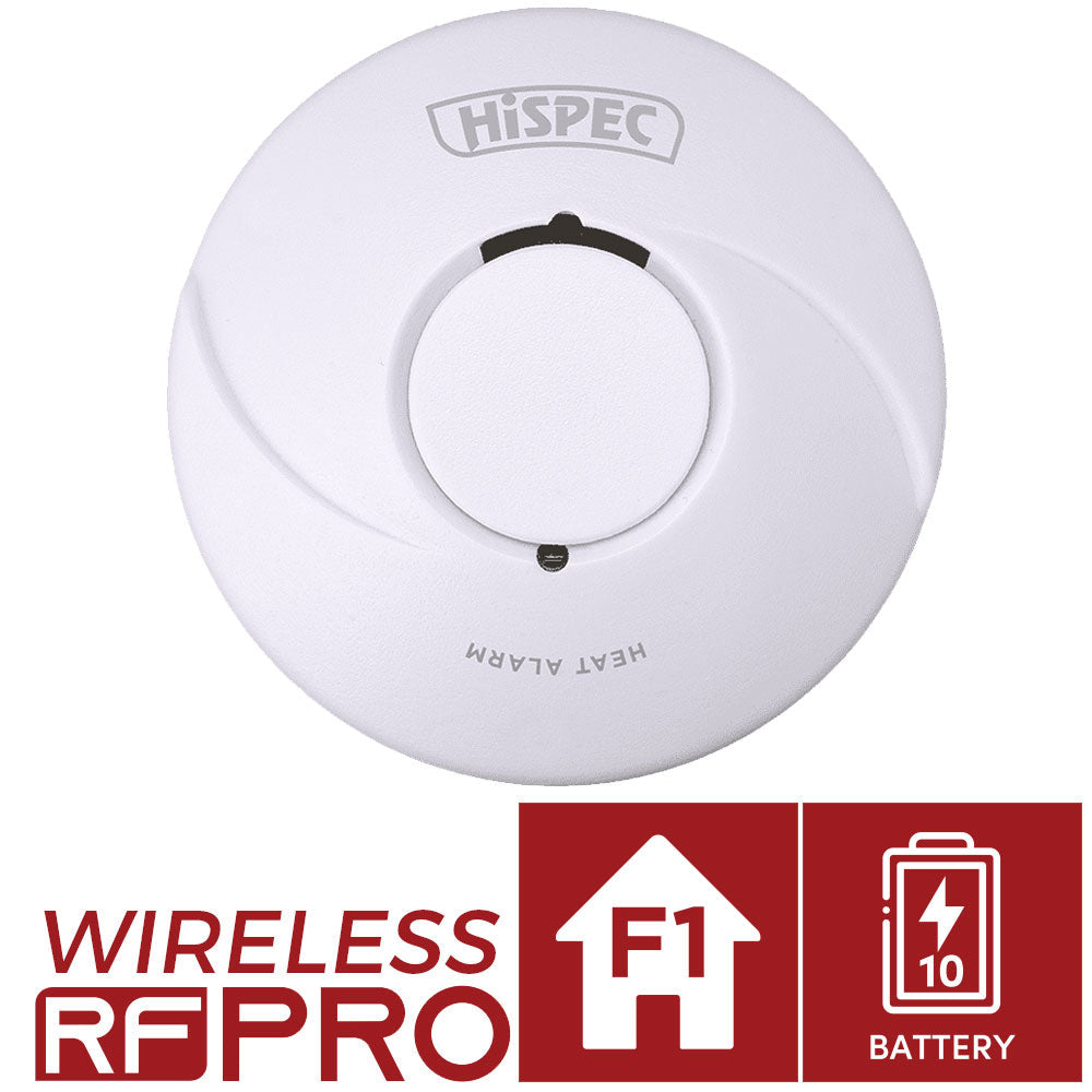 Hispec Radio Frequency Wireless Linkable Smoke, Heat & CO Detector Lithium Battery