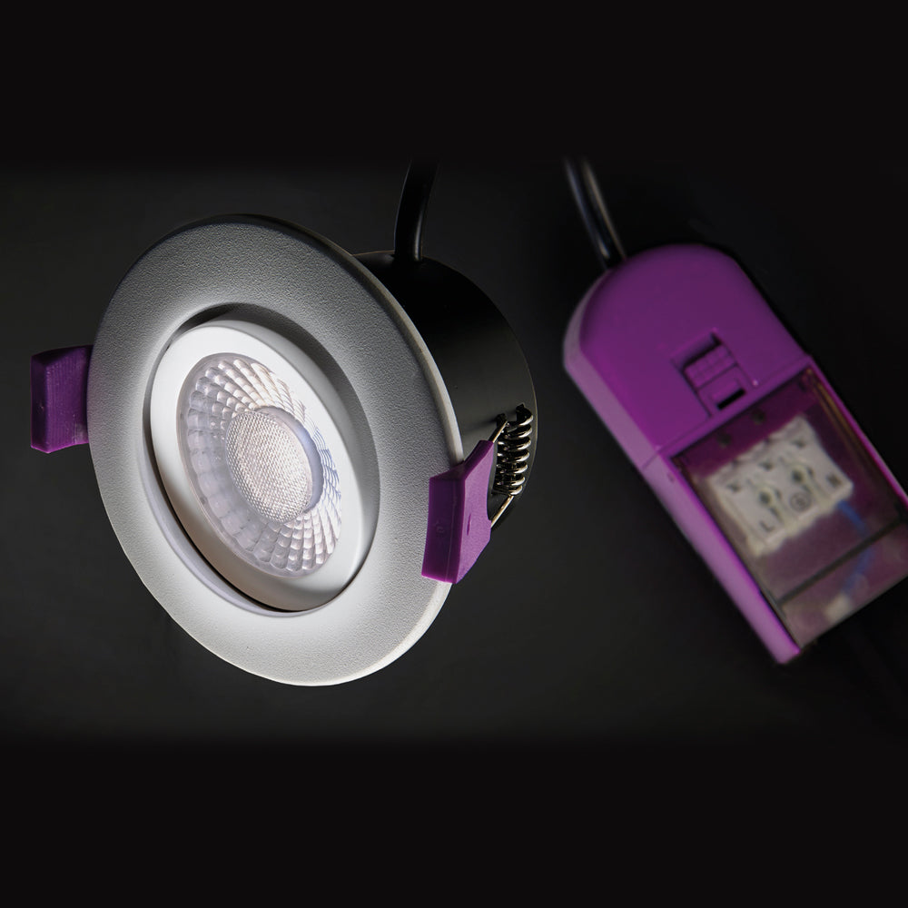 Knightsbridge SpektroLED 230V LED CCT Adjustable Tilt Angle Spotlight Downlight