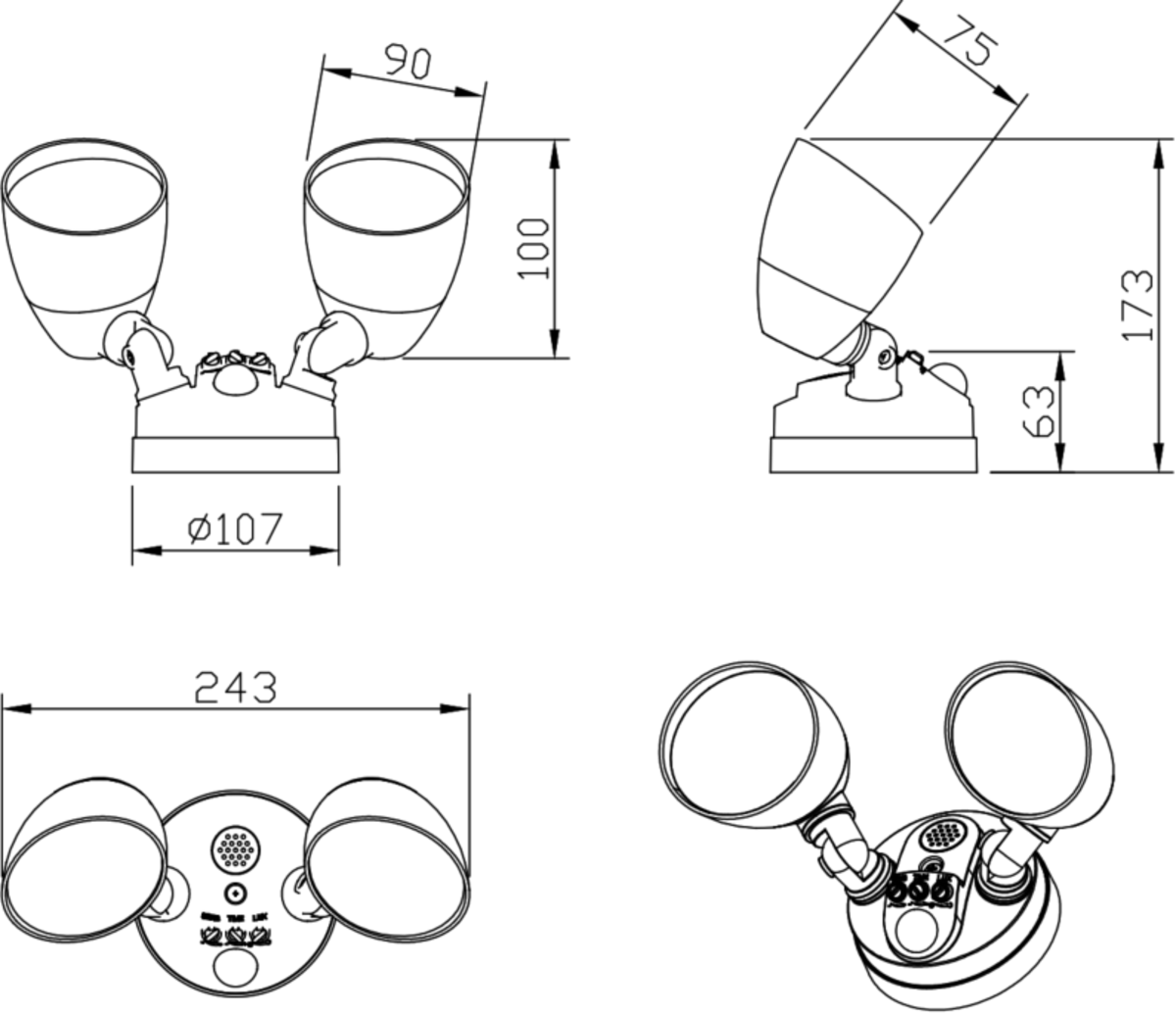 Manual online override floodlight