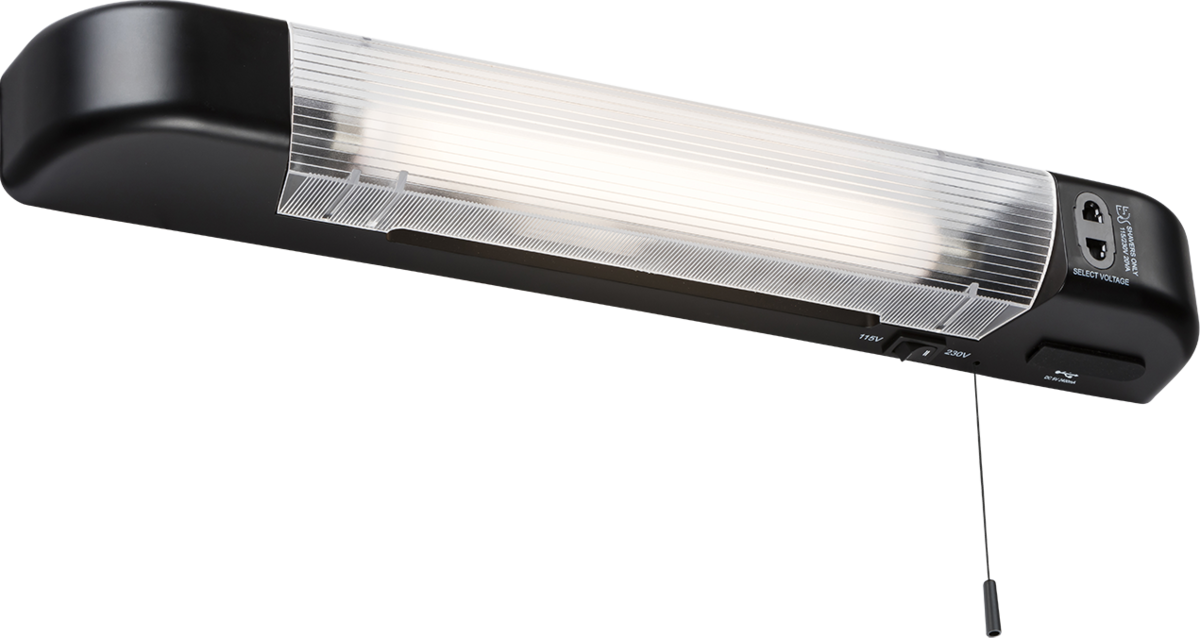 Knightsbridge 230V IP20 6W LED Shaver Light with Dual USB Charger
