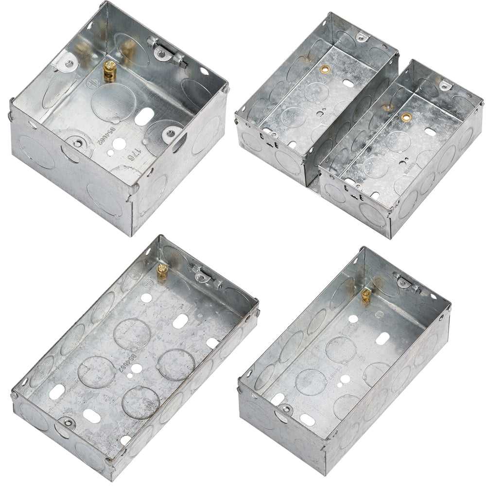 All Module Metal Back Box Knightsbridge Galvanised Steel Back Boxes With Knockouts