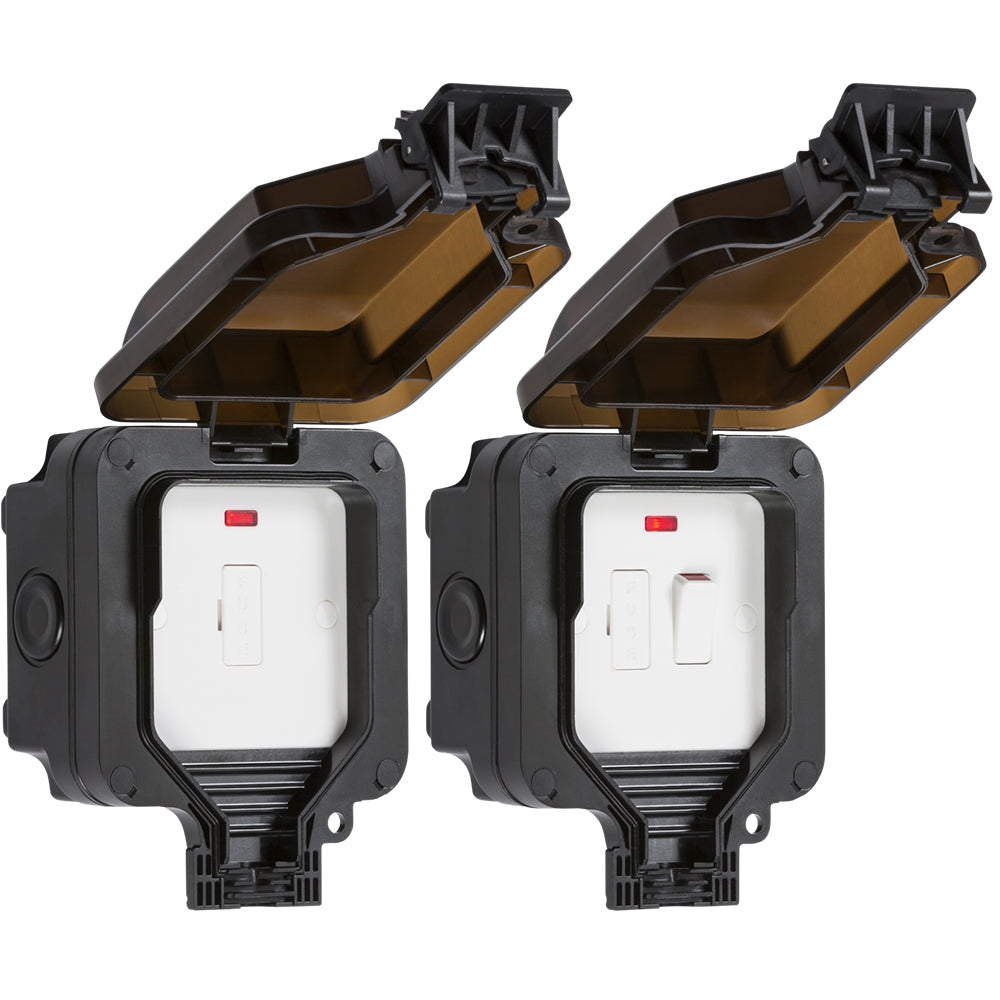 knightsbridge IP66 13A Outdoor Weatherproof Switched Fused Spur Unit With Neon