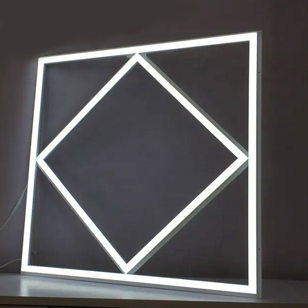 Manningham Lighting 600x600 LED Diamond Lattice Edge Lit Frame Ceiling Recessed Panel Light