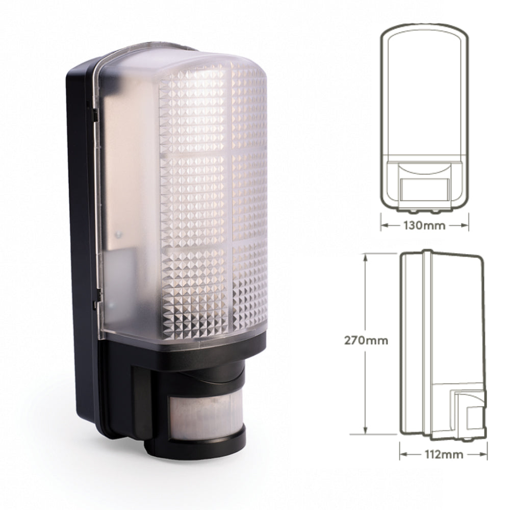 Hispec IP44 Dusk Dawn PIR Motion Sensor 6W LED Wall Garden Porch Fence Light